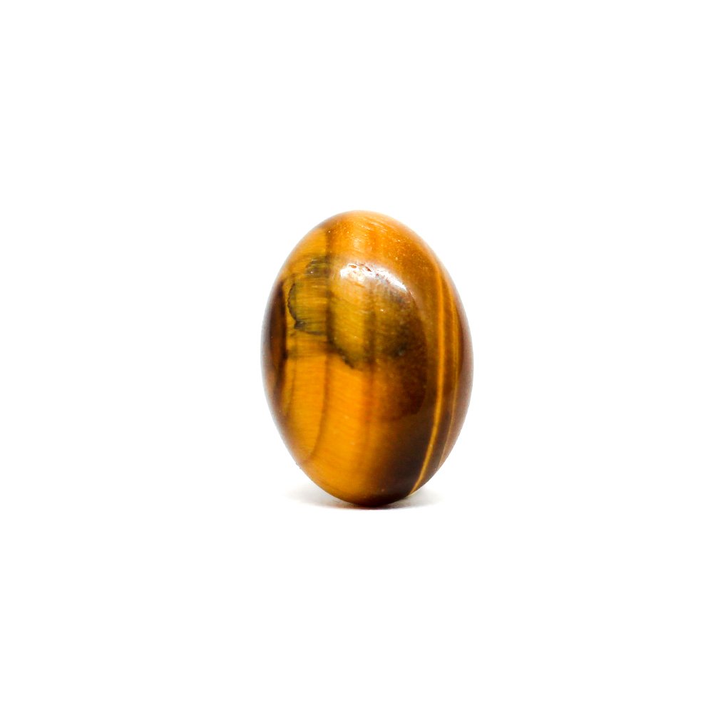 A close-up of a Natural Tiger Eye gemstone showcasing its golden-brown hues and chatoyant effect.