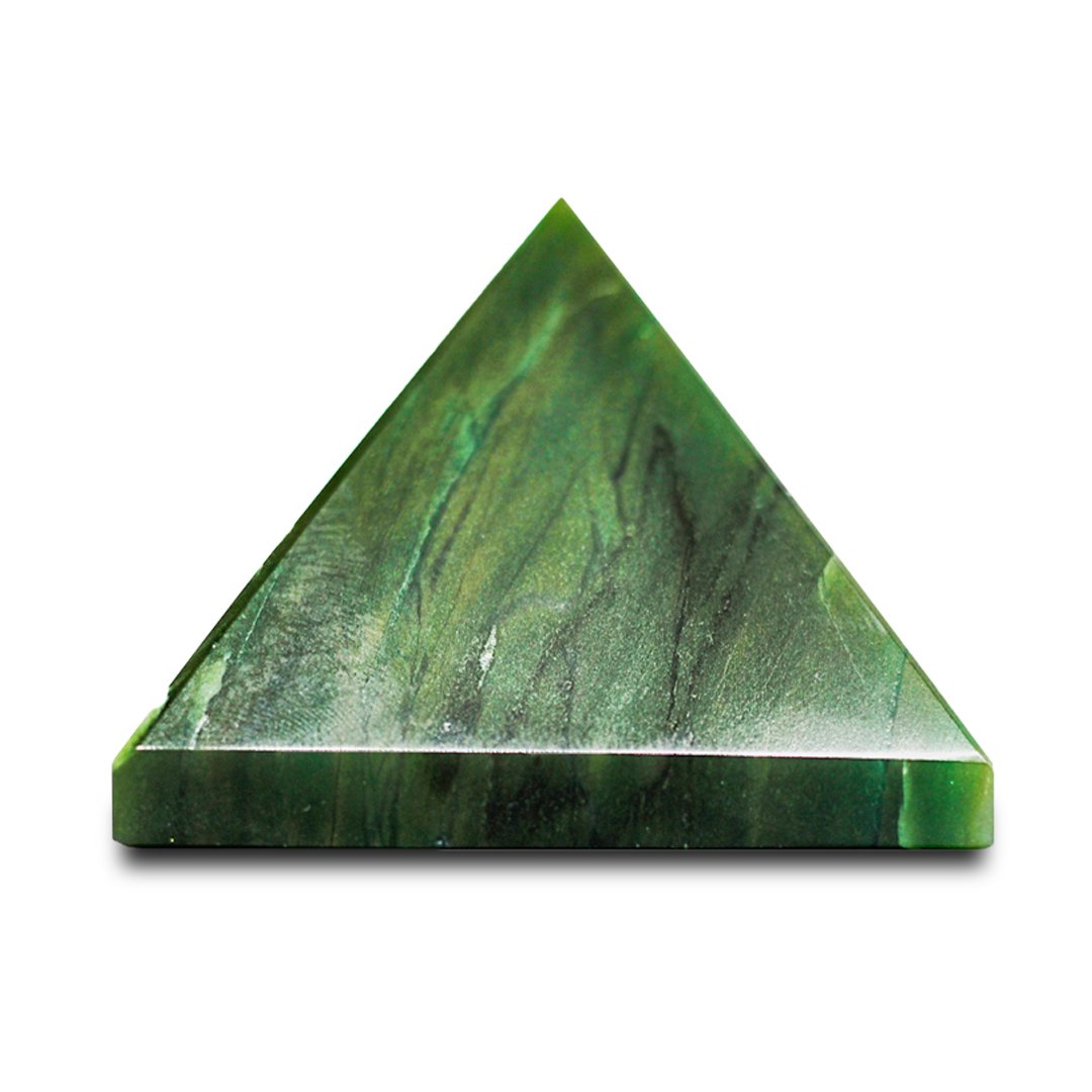 "Green Jade Pyramid – A symbol of prosperity, balance, and healing energy."