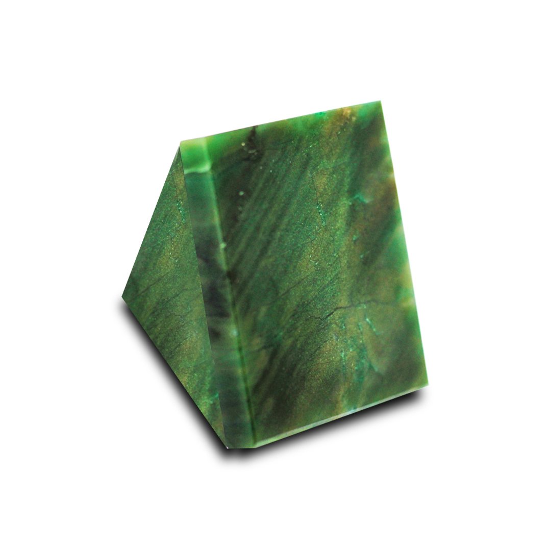 "Green Jade Pyramid – A symbol of prosperity, balance, and healing energy."