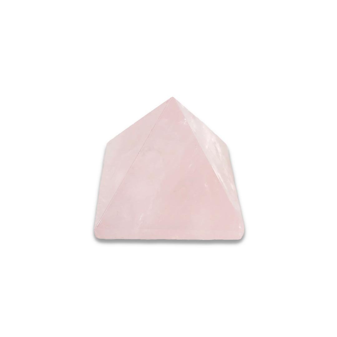 "Rose Quartz Pyramid – A beautiful crystal pyramid symbolizing love, compassion, and emotional balance."