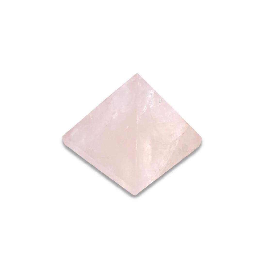 "Rose Quartz Pyramid – A beautiful crystal pyramid symbolizing love, compassion, and emotional balance."