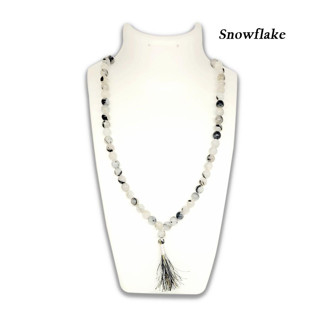 Snowflake Obsidian Gemstone Mala - Image 2