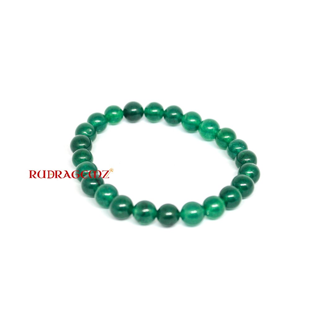 A handcrafted Green Onyx Bracelet, known for promoting emotional balance and inner strength.