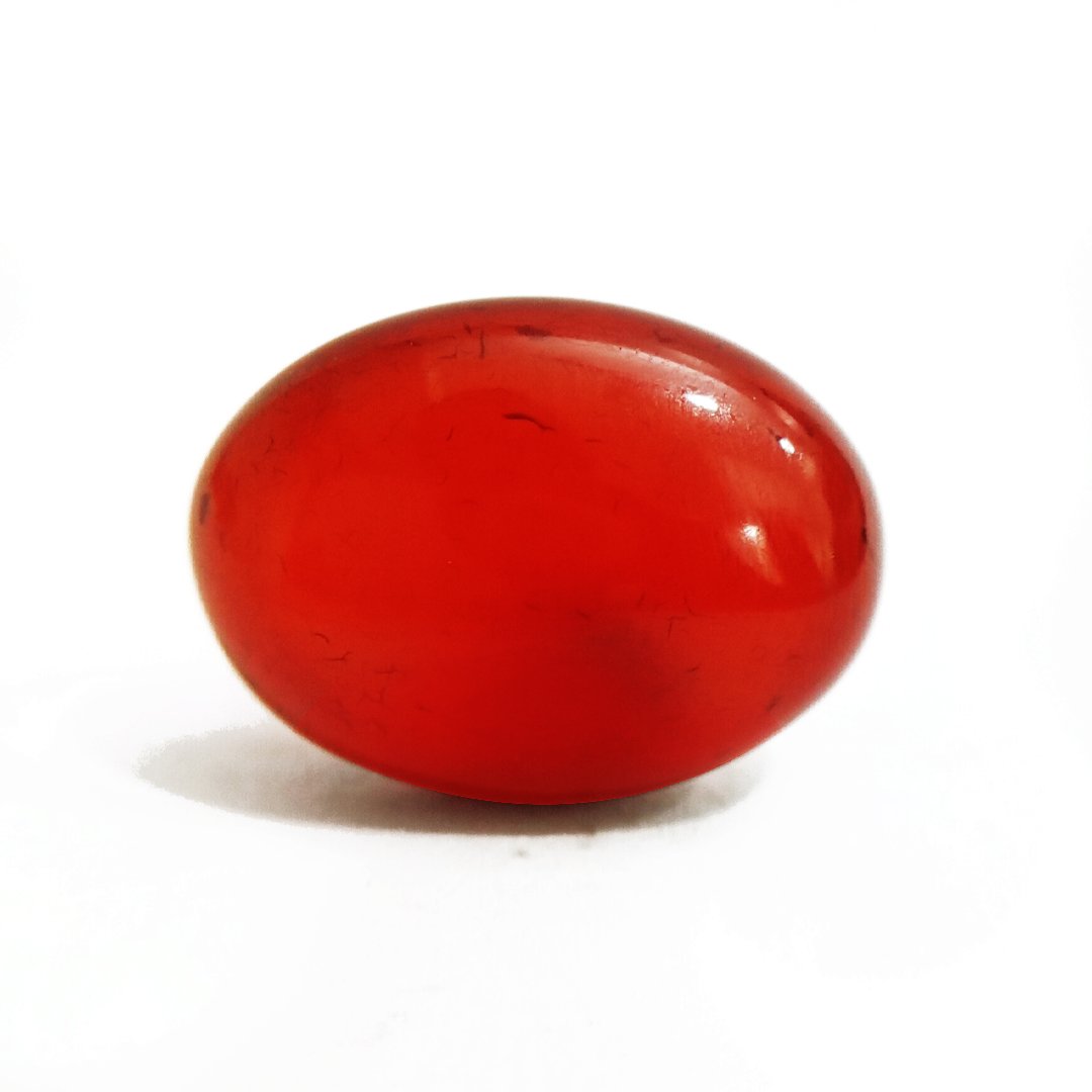 Vibrant Natural Carnelian gemstone with warm orange-red hues, symbolizing motivation, courage, and creativity.