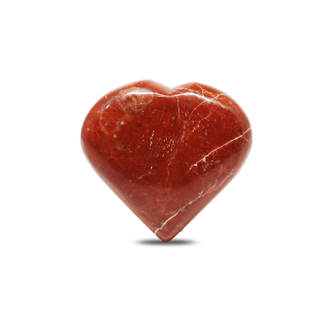 "Red Jasper Heart – A powerful crystal symbolizing strength, stability, and grounding energy."
