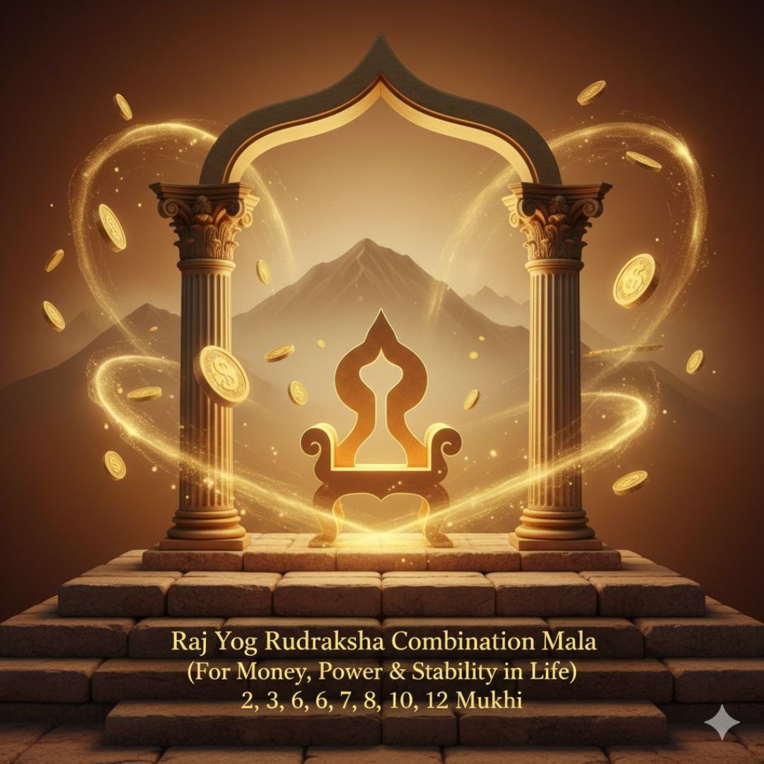 Raj Yog Rudraksha Combination Mala (For Money, Power & Stability in Life) - Image 2