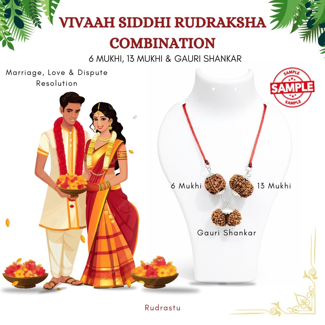 Vivaah Siddhi Rudraksha Combination (For Marriage, Love & Dispute Resolution)